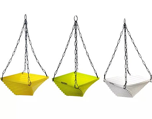Twister Chain Hanging Planter Multi color Set of 4 Pcs