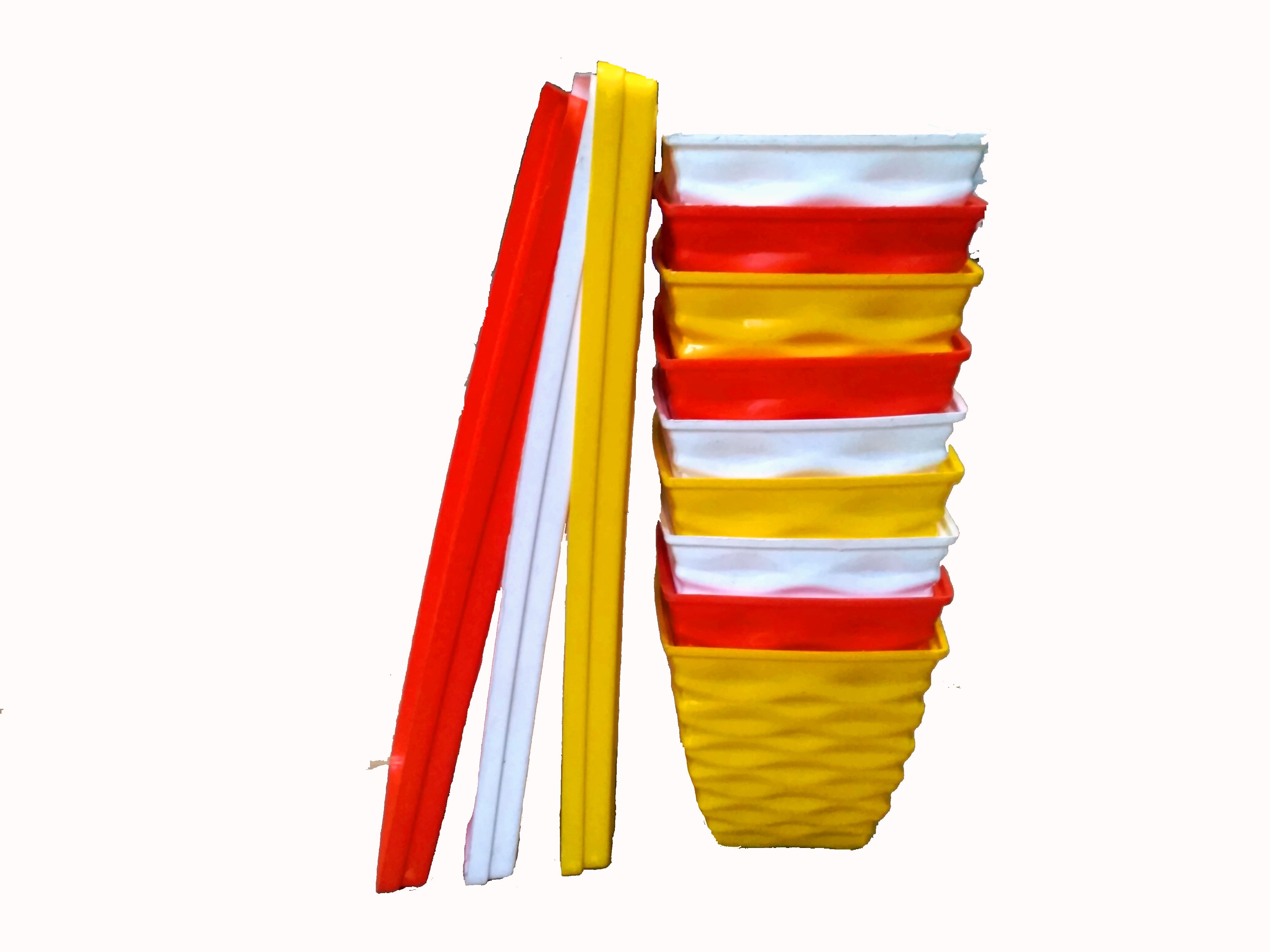 Garden Table top Planter Set  [ 4 pcs  set ]  2 Set  Each set 3 pot 1Tray